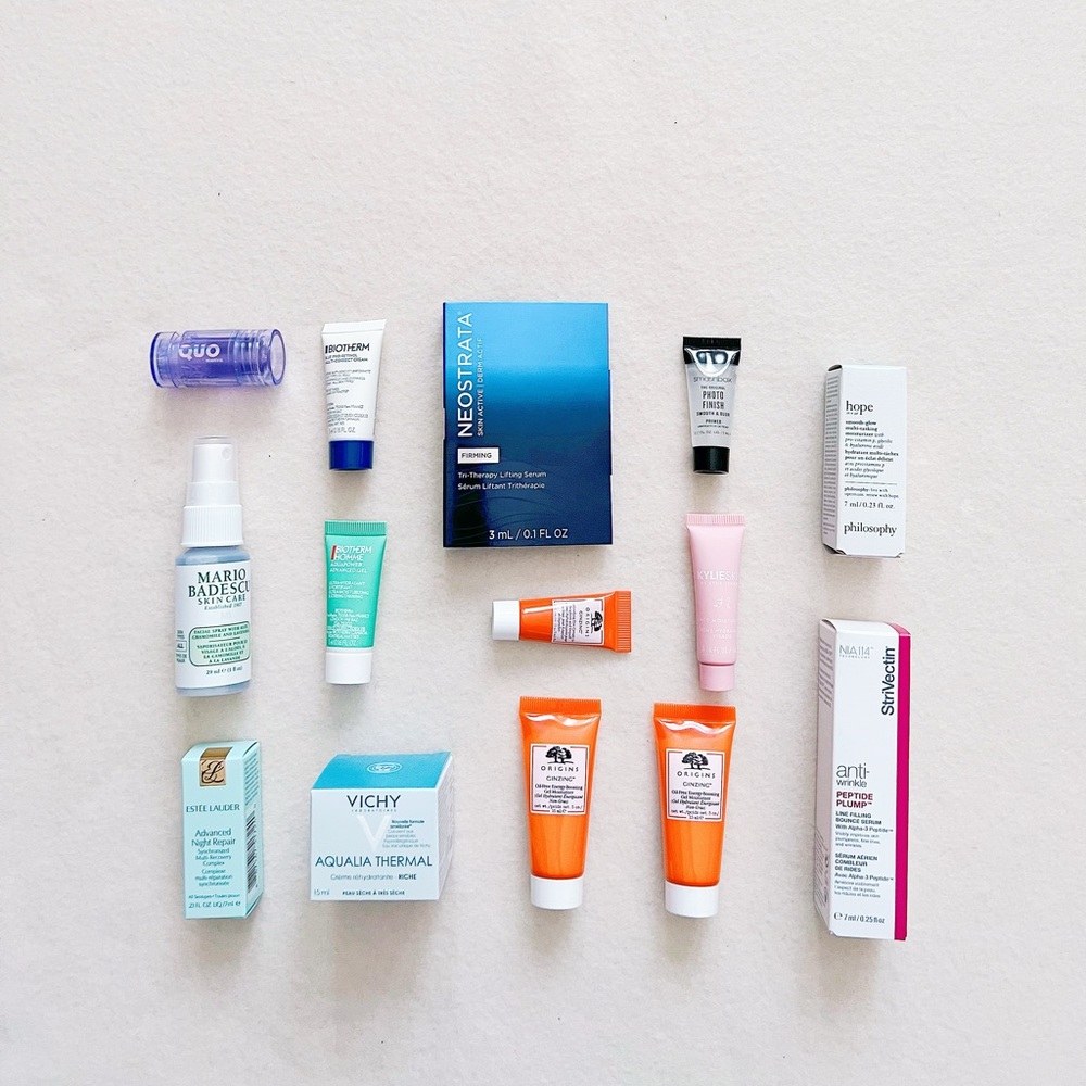 Beauty Deluxe Sample Bundle Estee Lauder Biotherm Origins Vichy Smashbox 14pcs